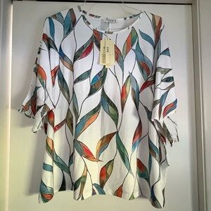 Elegant and stylish  
Colorful Leaf Print Women's Blouse
Perfect holiday season